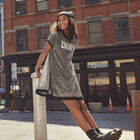 Girls Black & Silver Logo Milano Jersey 2-in-1 Dress, 1, hi-res