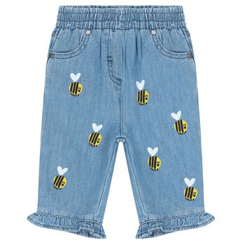 Younger Girls Blue Bee Denim Trousers