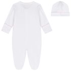 طقم افرول بنات بطبعه تيدى بير باللون الابيض والوردى , 1, hi-res