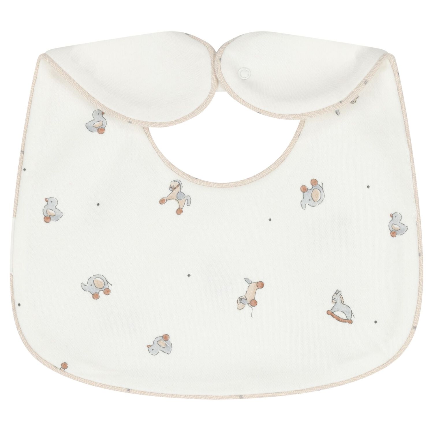 Ivory Embroidered Bibs ( 2 Pack ), 1, hi-res