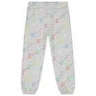 بدلة رياضية بنات بالشعار  باللون الرمادي, 1, hi-res