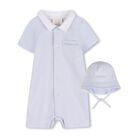 Baby Boys Blue Logo Romper Set, 1, hi-res