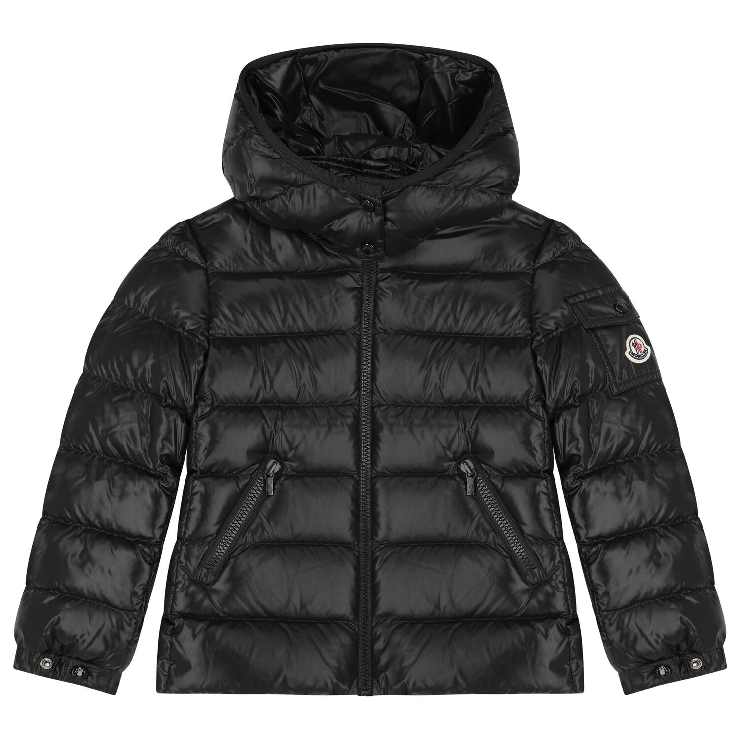 Girls Black Bady Down Puffer Jacket, 1, hi-res