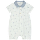 Baby Boys White Koala Polo Romper, 1, hi-res