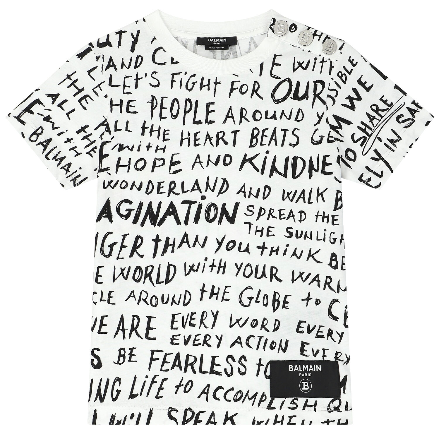 White & Black Logo T-Shirt, 1, hi-res