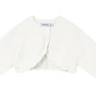Younger Girls White Knitted Cardigan, 4, hi-res