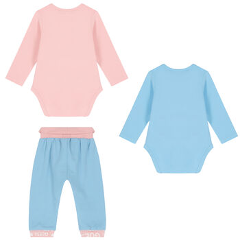 Baby Girls Pink & Blue Logo Gift Set