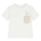 Younger Boys Beige & White Striped Shorts Set, 2, hi-res