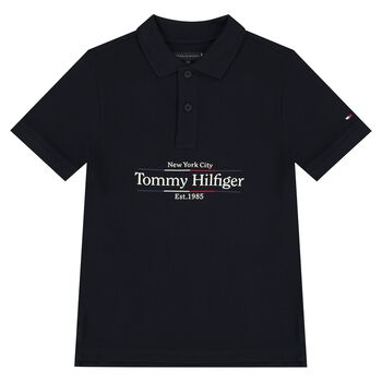 Boys Navy Blue Logo Polo Shirt