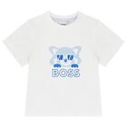 Baby Boys White & Blue Logo Shorts Set, 1, hi-res