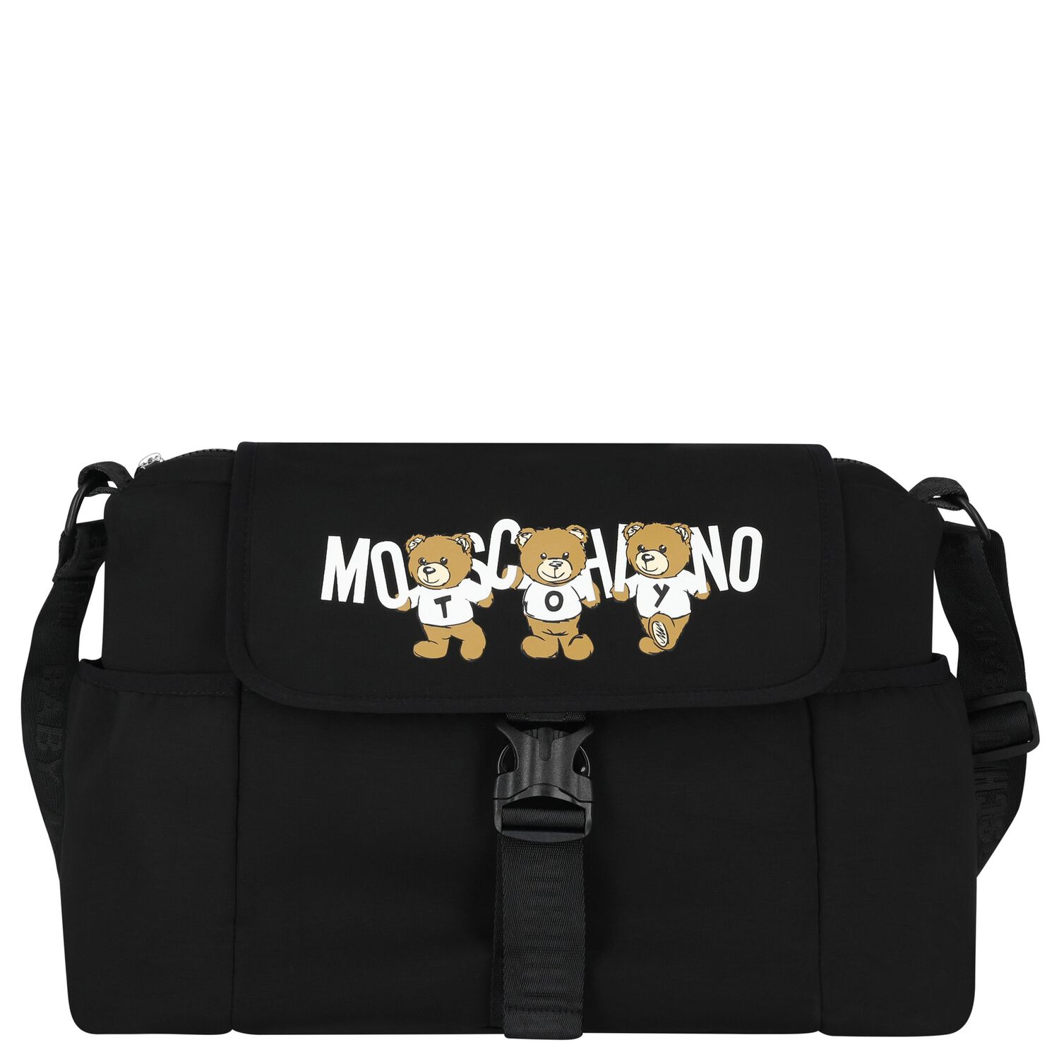 شنطة مواليد بشعار تيدي باللون الأسود للأطفال , 1, hi-res