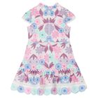 Girls White & Pink Floral Dress, 1, hi-res