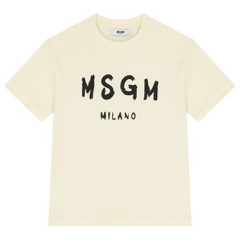 تيشيرت بالشعار باللون العاجى 