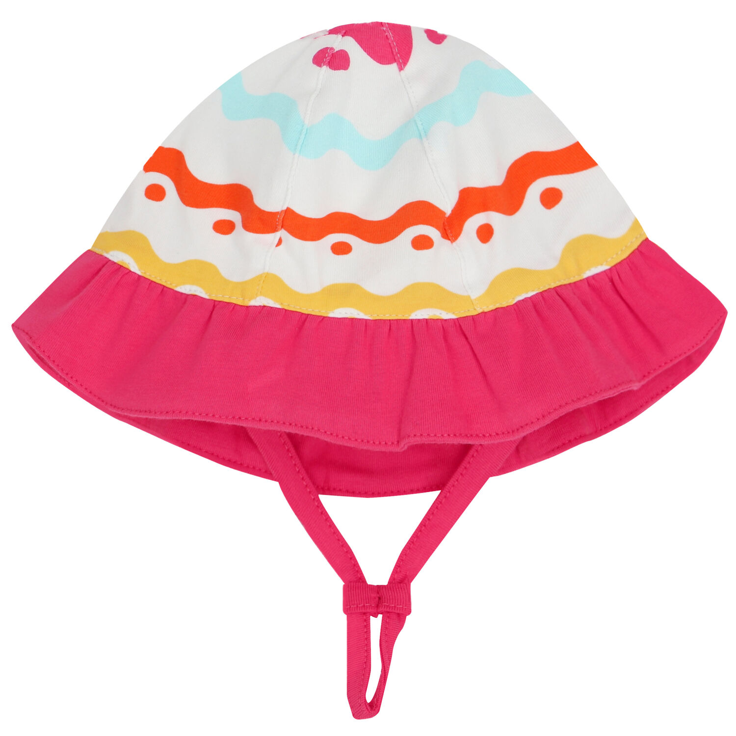 قبعة بنات بطبعة متعرجة باللون الابيض, 1, hi-res