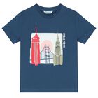 تيشيرت أولاد باللون الأبيض والأزرق ( قطعتين), 1, hi-res