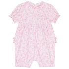 Baby Girls White & Pink Old English Roses Babygrow, 1, hi-res