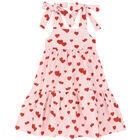 Girls Pink & Red Hearts Dress, 1, hi-res