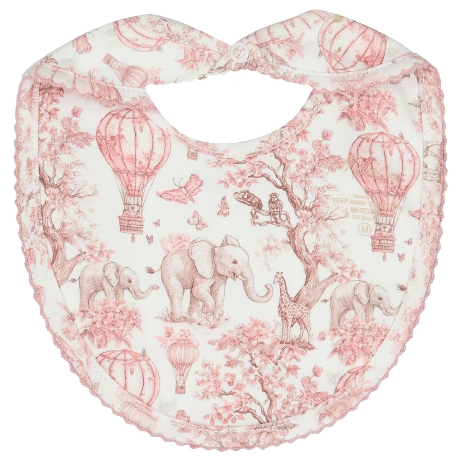 طقم هدايا ملابس أطفال بشعار افريقيا باللون الابيض والوردي للبنات, 2, hi-res