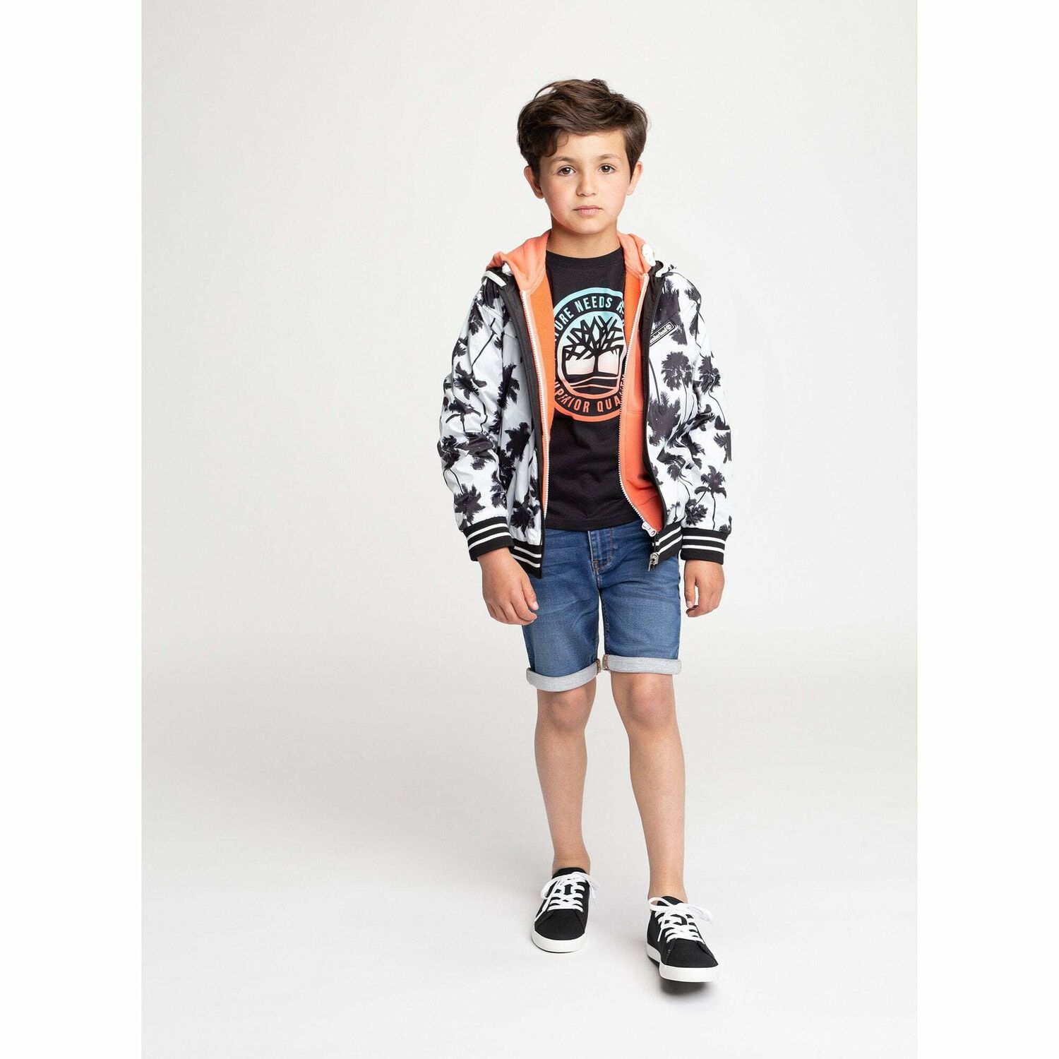 Boys Black & White Reversible Windbreaker Jacket, 1, hi-res image number null