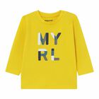 تيشيرت باللون الاصفر للاولاد, 1, hi-res