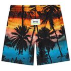 Boys Orange & Blue Palm Tree Shorts, 1, hi-res