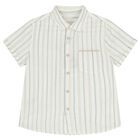 Boys Ivory & Beige Striped Shorts Set, 2, hi-res