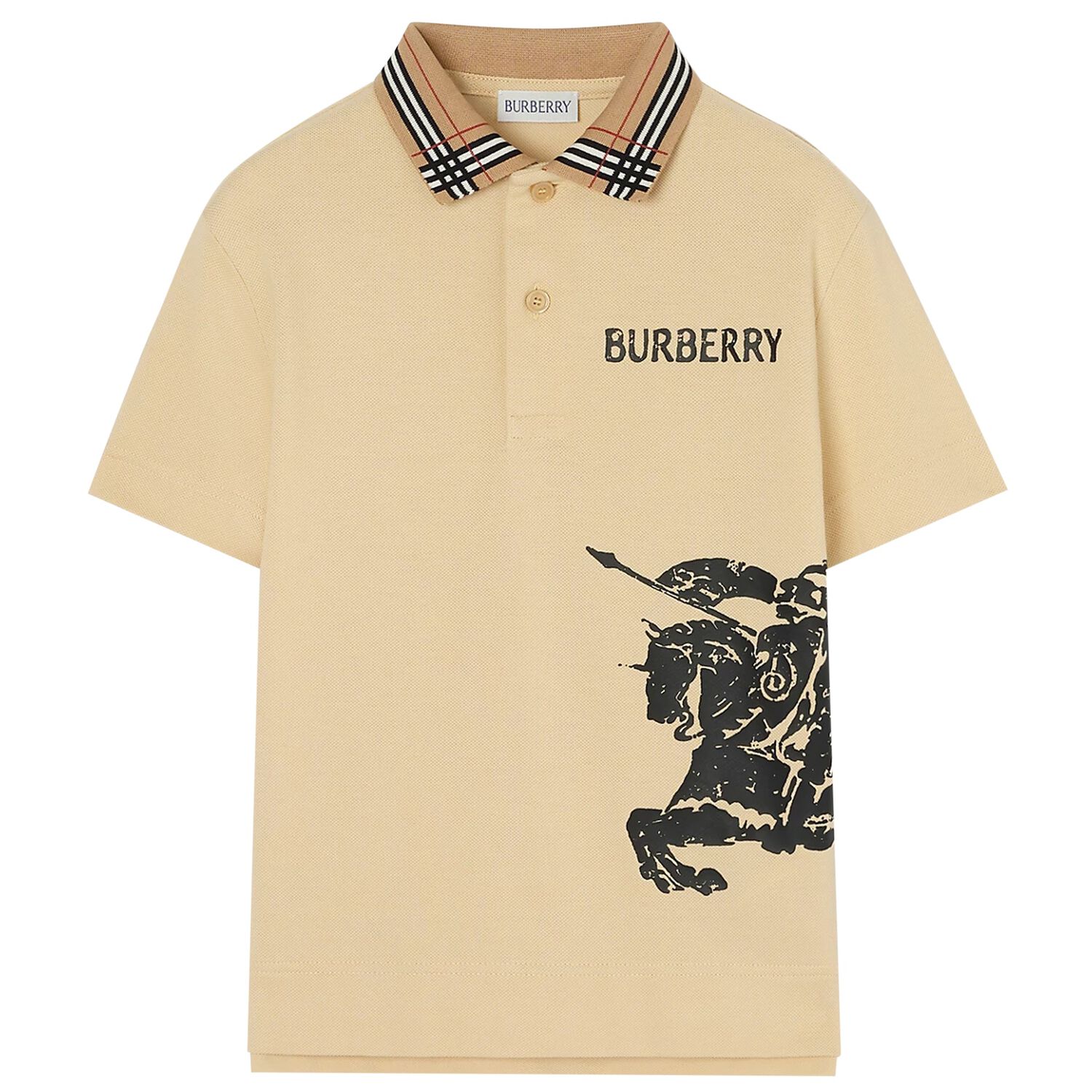 Boys Beige EKD Logo Polo Shirt, 1, hi-res