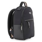 Black Faux Leather Backpack, 1, hi-res