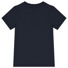 تيشيرت أولاد بالشعار باللون الكحلي والذهبي, 2, hi-res