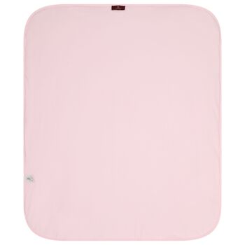 Baby Girls White & Pink Teddy Bear Blanket