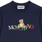 Younger Navy Blue Teddy Bear Logo Long Sleeve Top, 2, hi-res