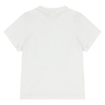 Younger Boys White Building Logo T-Shirt
