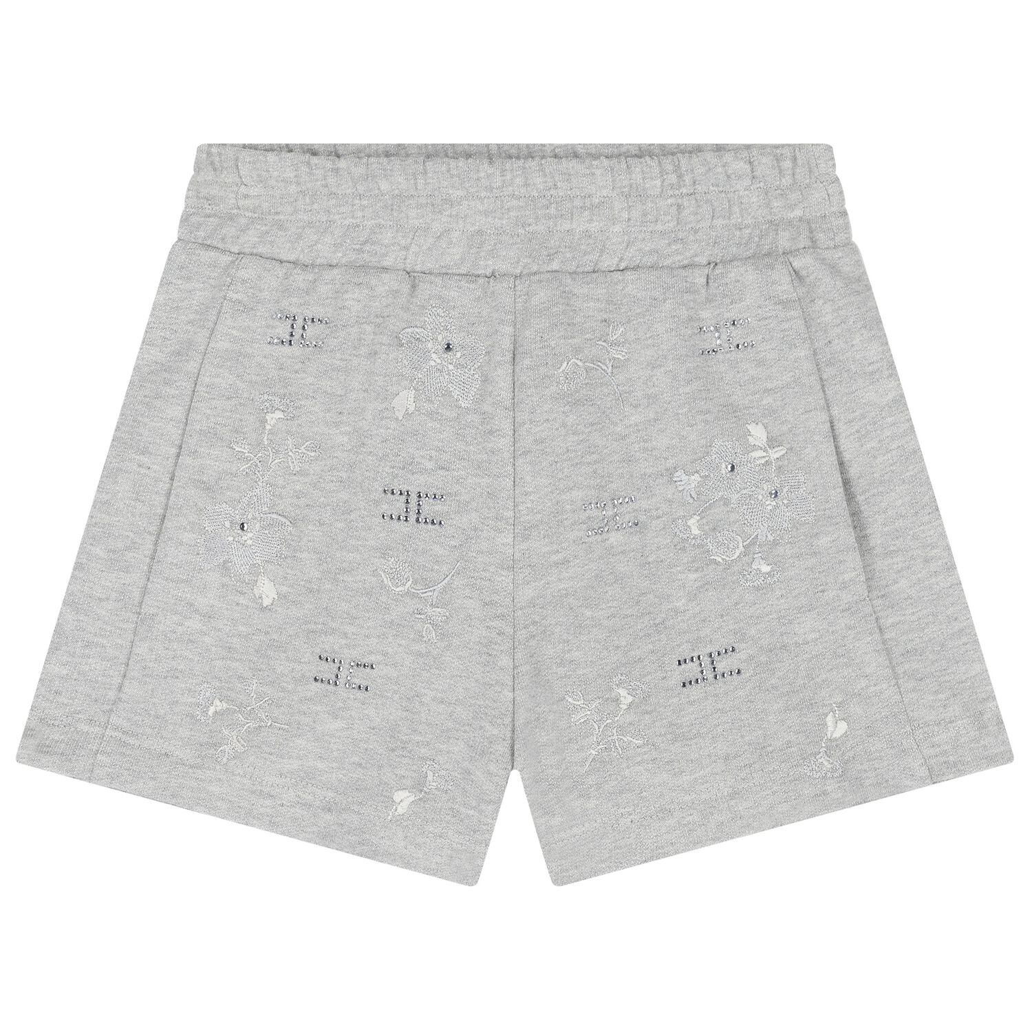 Girls Grey Floral Shorts, 1, hi-res image number null