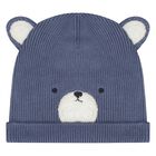 Baby Boys Blue Bear Hat & Socks Set, 1, hi-res
