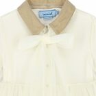 فستان تول باللون العاجى والذهبى للبنات, 1, hi-res