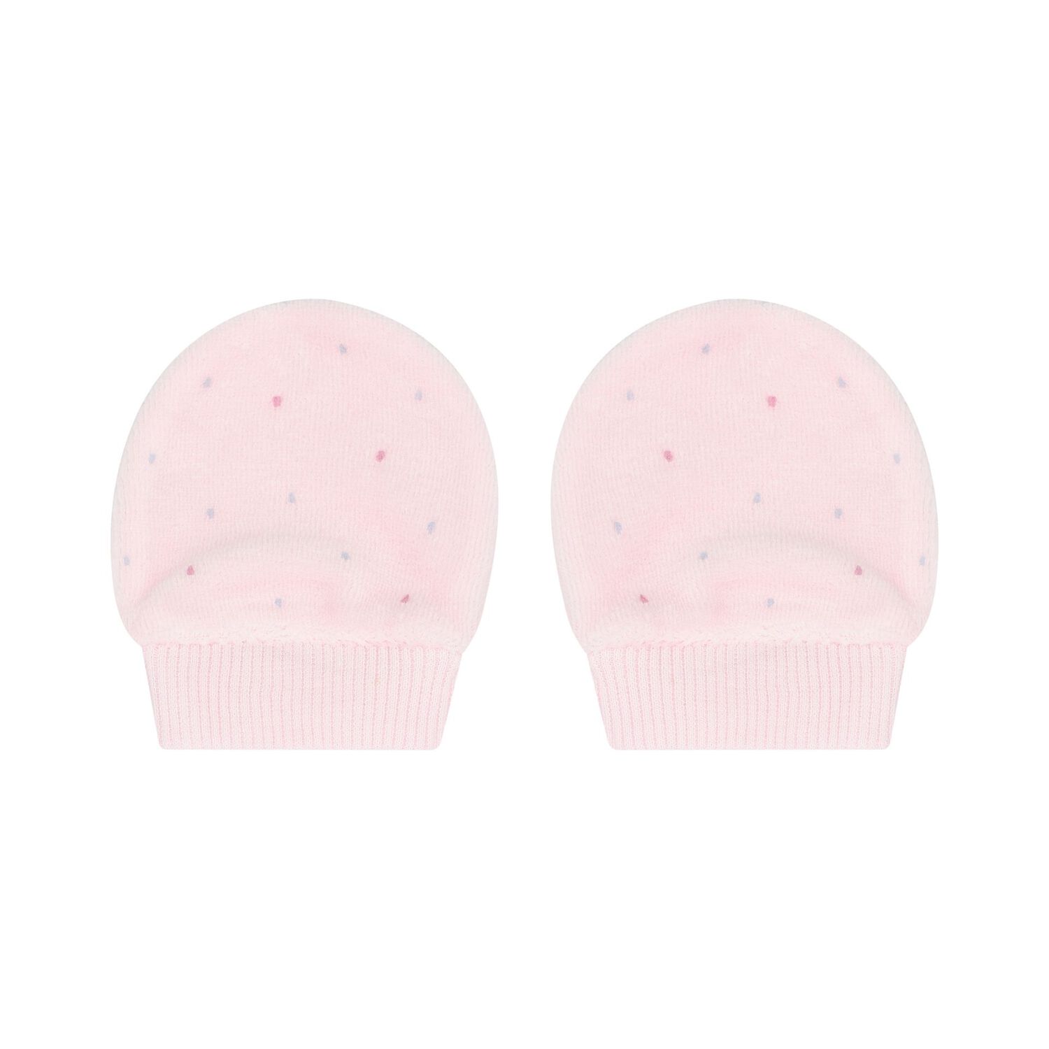 Baby Girls Pink Hat & Mitten Set, 2, hi-res