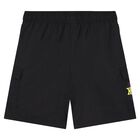 Boys Black Hot Wheels Logo Shorts, 1, hi-res