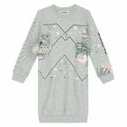 Girls Grey Tiger Sweatshirt Dress, 1, hi-res