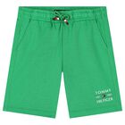 Boys Green Logo Shorts, 3, hi-res