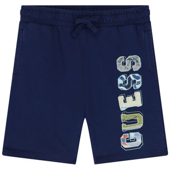 Boys Navy Blue Logo Shorts