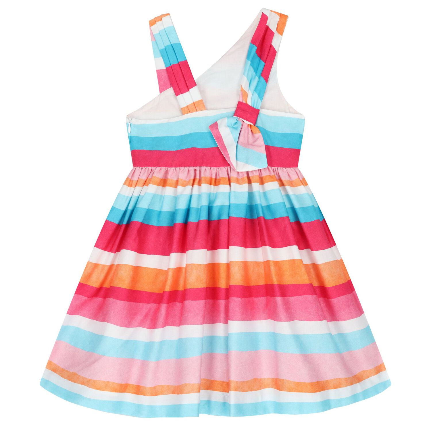 فستان بنات مخطط متعدد الالوان, 1, hi-res image number null