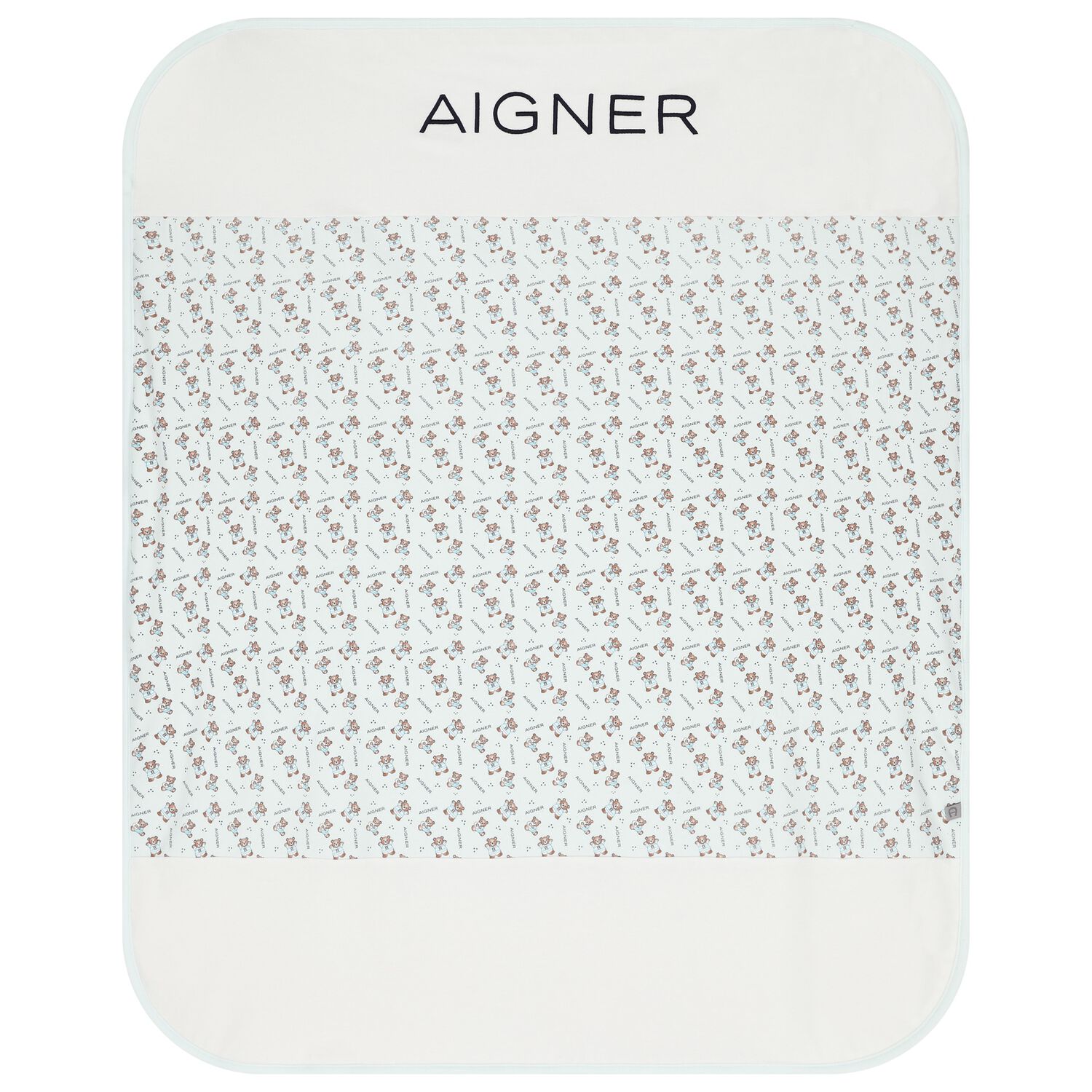 Baby Boys White & Blue Logo Blanket, 2, hi-res