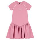 Girls Pink Logo Dress, 1, hi-res