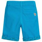 Boys Blue Cotton Shorts, 1, hi-res