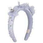 رابطه رأس مزينه بالزهور باللون الازرق , 1, hi-res