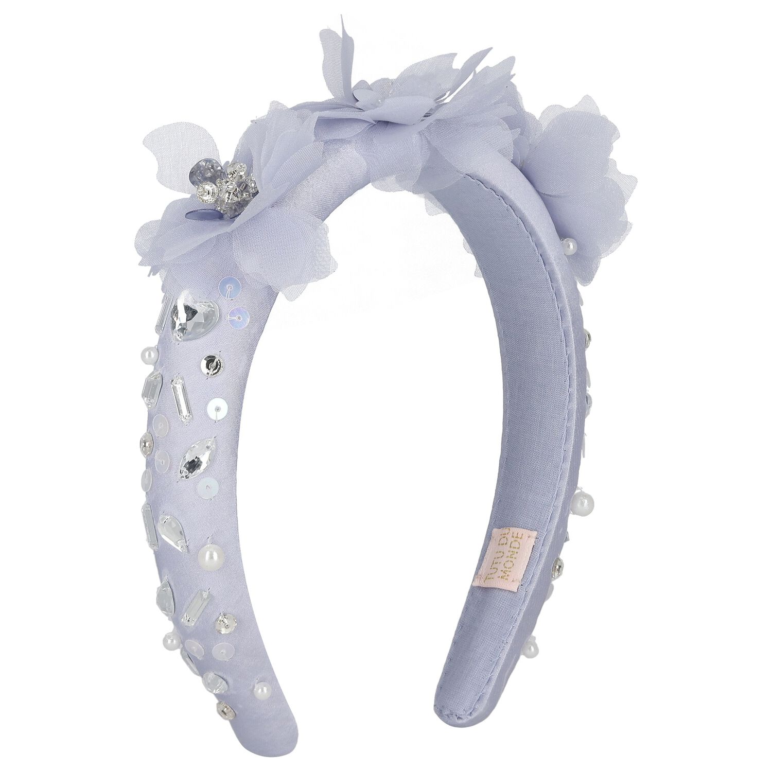 رابطه رأس مزينه بالزهور باللون الازرق , 1, hi-res