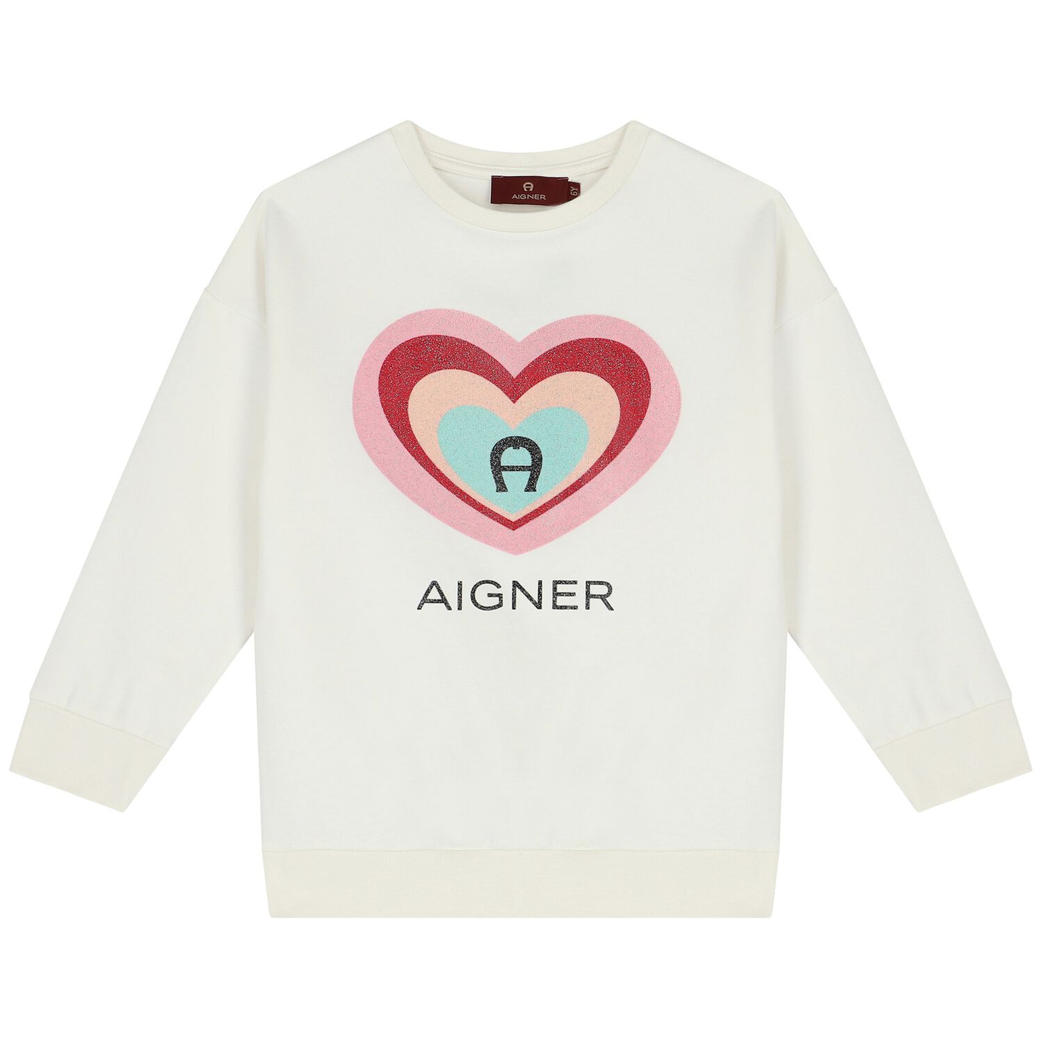 سويت شيرت بنات بالشعار باللون العاجي, 2, hi-res image number null