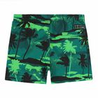 Boys Green Palm Tree Swim Shorts, 1, hi-res