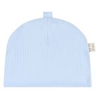 طقم هدايا بدلة أطفال وقبعة بطبعه  دب باللون العاجي والأزرق, 3, hi-res