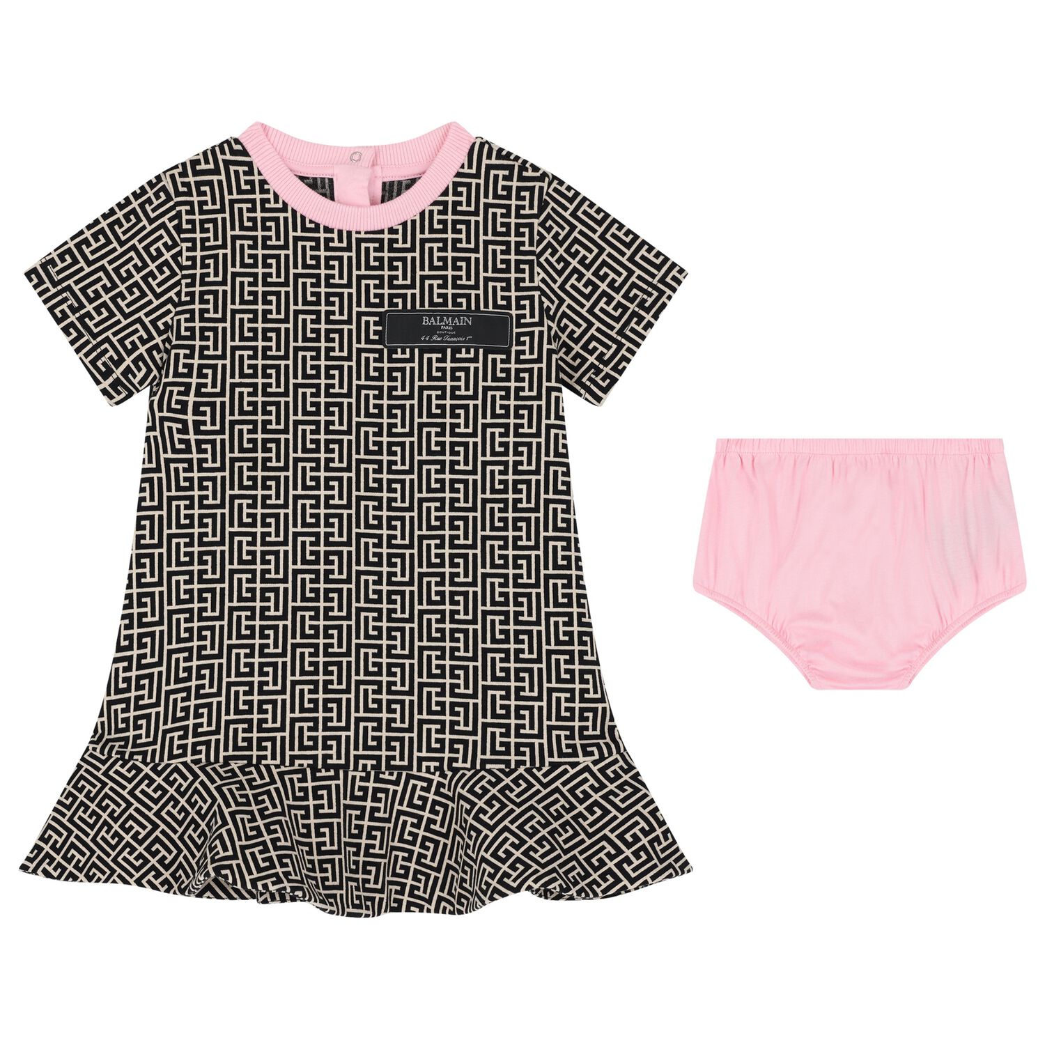 فستان بنات بالحرف المطبوع للأطفال, 1, hi-res